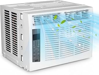 Towallmark 6,000 Btu Window Air Conditioner, Cools Up to 250 Sq. Ft with Cooling, Dehumidifier, 3 Fan Speed, Window-Mounted Room Ac Window Unit with Remote, Easy Install Kit for Home