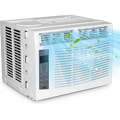 Towallmark 6,000 Btu Window Air Conditioner, Cools Up to 250 Sq. Ft with Cooling, Dehumidifier, 3 Fan Speed, Window-Mounted Room Ac Window Unit with Remote, Easy Install Kit for Home