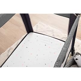 TL Care 2 Pack 100% Natural Cotton Fitted Pack and Play Sheets 39 x 27 - Soft & Breathable Pack N Play Sheets for Playard & Mini Crib Mattress, Pink Star/Zigzag, for Boys & Girls