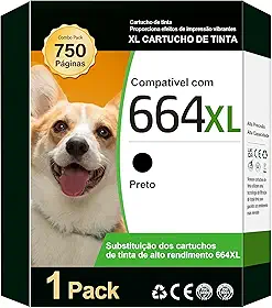 TECKKIN Cartucho de Tinta Compatível para HP 664 664XL Compatível para HP Deskjet Ink Advantage 1115 1118 2135 2136 2675 3635 3638 3775 3835 4535 4675 5075 5275 (1 Preto)