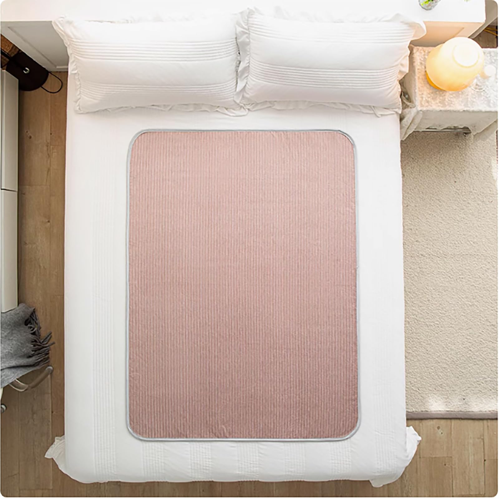 Verano Ligeras Empapadores Cama Adultos Lavables, Seda Helada Protector Cama Transpirables a Prueba de Fugas Empapador Protector de Cama, Ancianos(Pink,150x200cm)