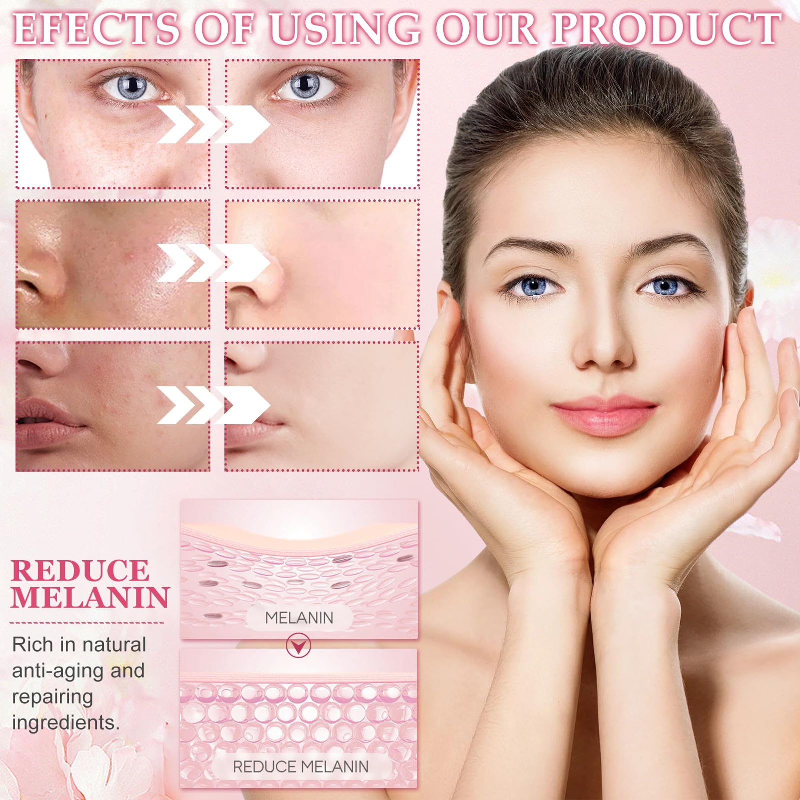 Kit per la Cura della Pelle Sakura 11 Pezzi, include Detergente, Tonico, Crema Viso, Siero e Crema per Gli Occhi, Set Skincare Viso Completo per Ragazze e Donne