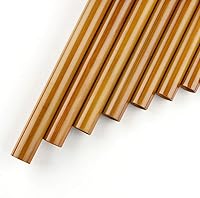 Vista 6 de 15 Tubos Brown Pan Flauta G Key Instrumento musical tradicional chino Pan Tubos Instrumento de viento de madera (mano izquierda)