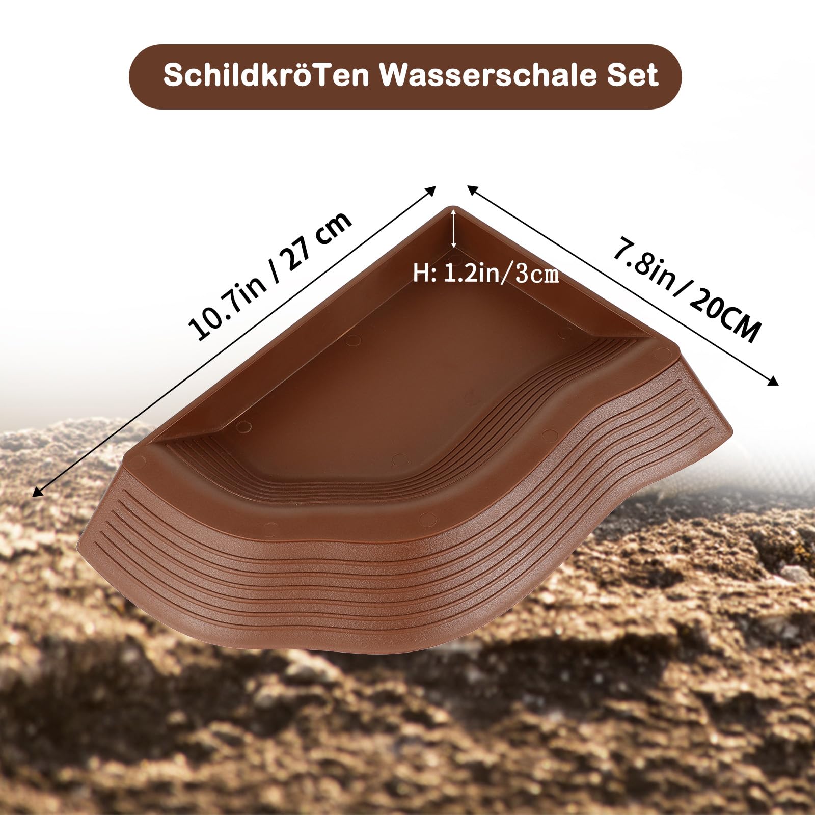 Reptilien Wasserschale Mit Rampe - Schildkröten Badewanne 31x25cm ABS