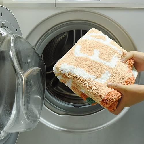 Miniatura 8 de OQUODO Tapete de baño de cerezo, bonito tapete de baño con forma de fruta, antideslizante, absorbente, lavable a máquina, 19.5 x 31.5 pulgadas