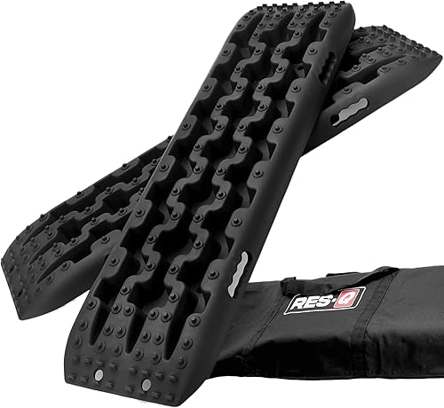 RES-Q Tablas de recuperación de 42 pulgadas, color negro, se venden en pares, máxima tracción, patrón agresivo de banda de rodadura y tacos