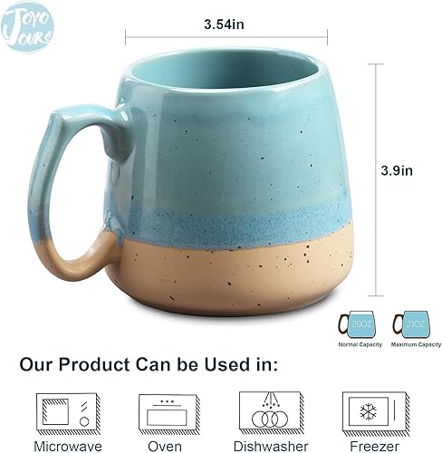 Miniatura 6 de Tazas de café grandes de cerámica, taza de cerámica Arge de 21 onzas se puede utilizar para beber caliente y frío en la oficina y el hogar,