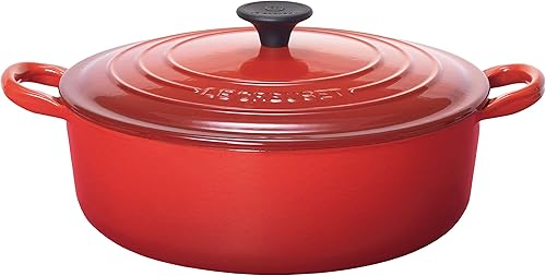 Le Creuset esmaltado 312-Quart de hierro fundido redonda, amplio Francés Horno, color rojo