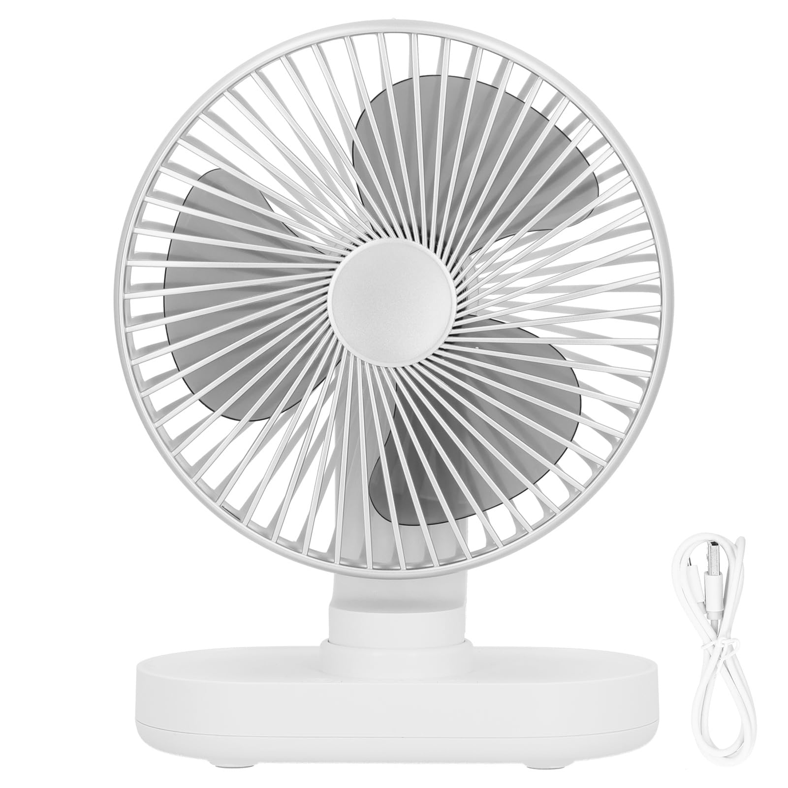 Aramox Mini Ventilatore da Tavolo con Batteria da 5000mAh (SILVER)