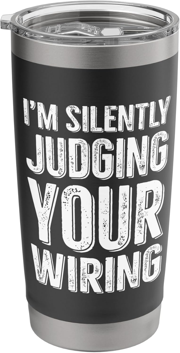 Funny Electrician Wiring Inspection Humor Design Stainless Steel Insulated Tumbler