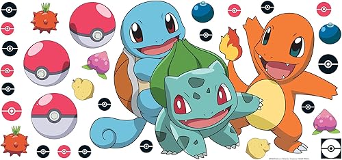 Miniatura 5 de RoomMates RMK5361GM Calcomanías de pared gigantes pegar y pelar Pokémon Squirtle, Charmander y Bulbasaur