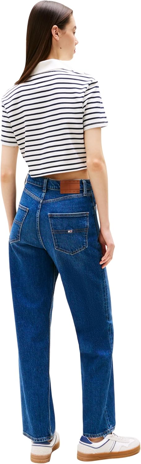 Tommy Jeans Womens Layla High Rise Slim Straight Jeans - Image 5