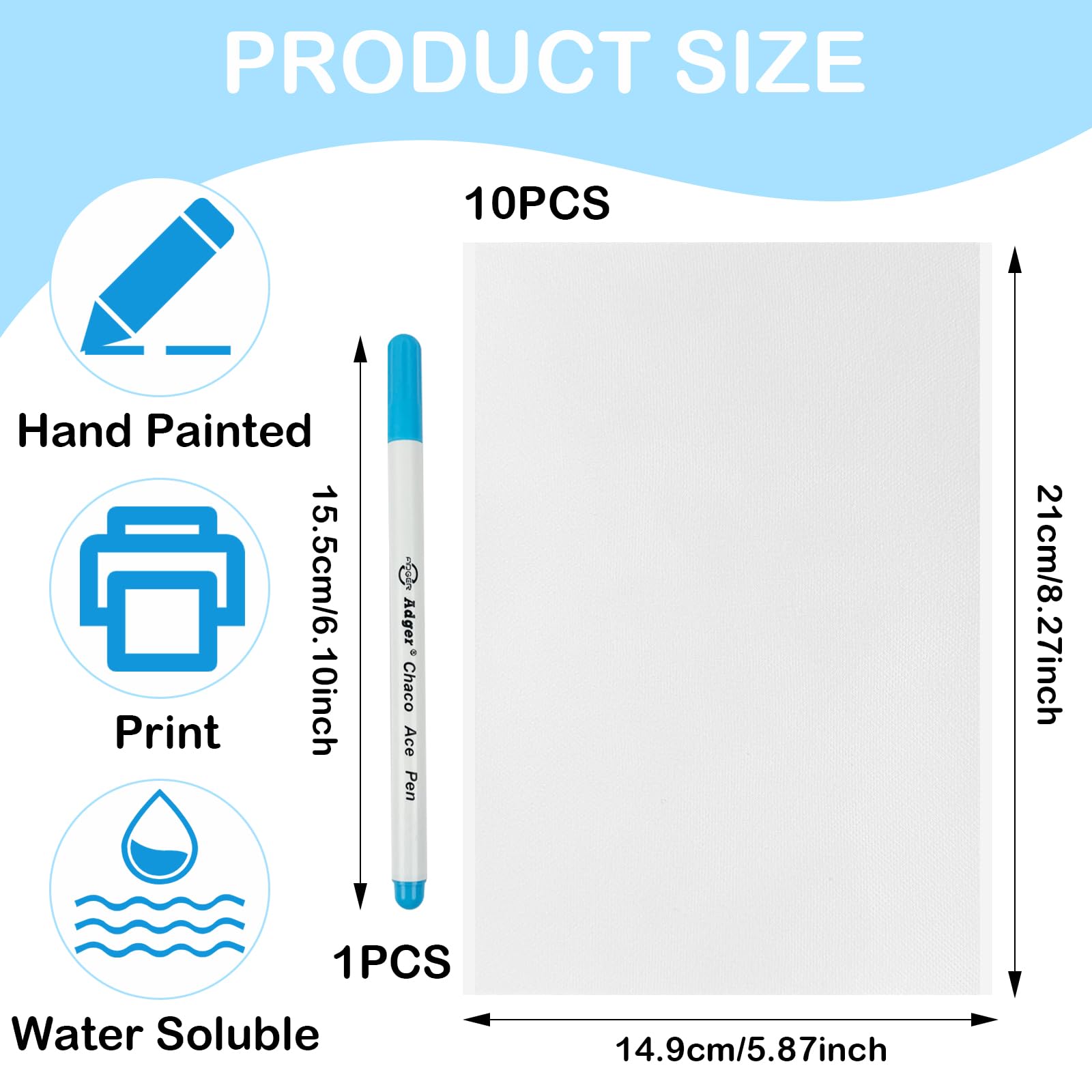 Stabilizzatore Ricamo Idrosolubile Autoadesivo - 8 Fogli A4 (29.7x21cm) Per Ricamo A Mano E Macchina - Foto 10