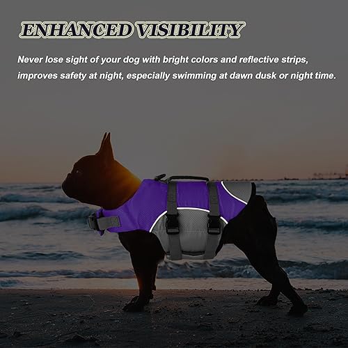 Miniatura 9 de Dogcheer Chaleco salvavidas para perro, tejido Ripstop, reflectante y ajustable, chaleco salvavidas para nadar en lancha, chaleco salvavidas para