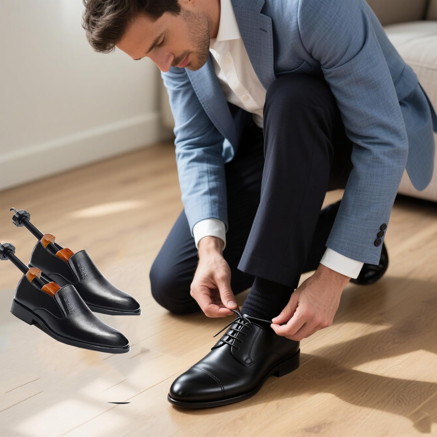 Echodo 2 Way Shoe Trees For Men Wooden Shoe Stretcher Adjustable Unisex Shaper Large Size for Men and Women, Wood Shaper Women's Size 10 to 13.5 Man's Size 9 to 13 - Image 6