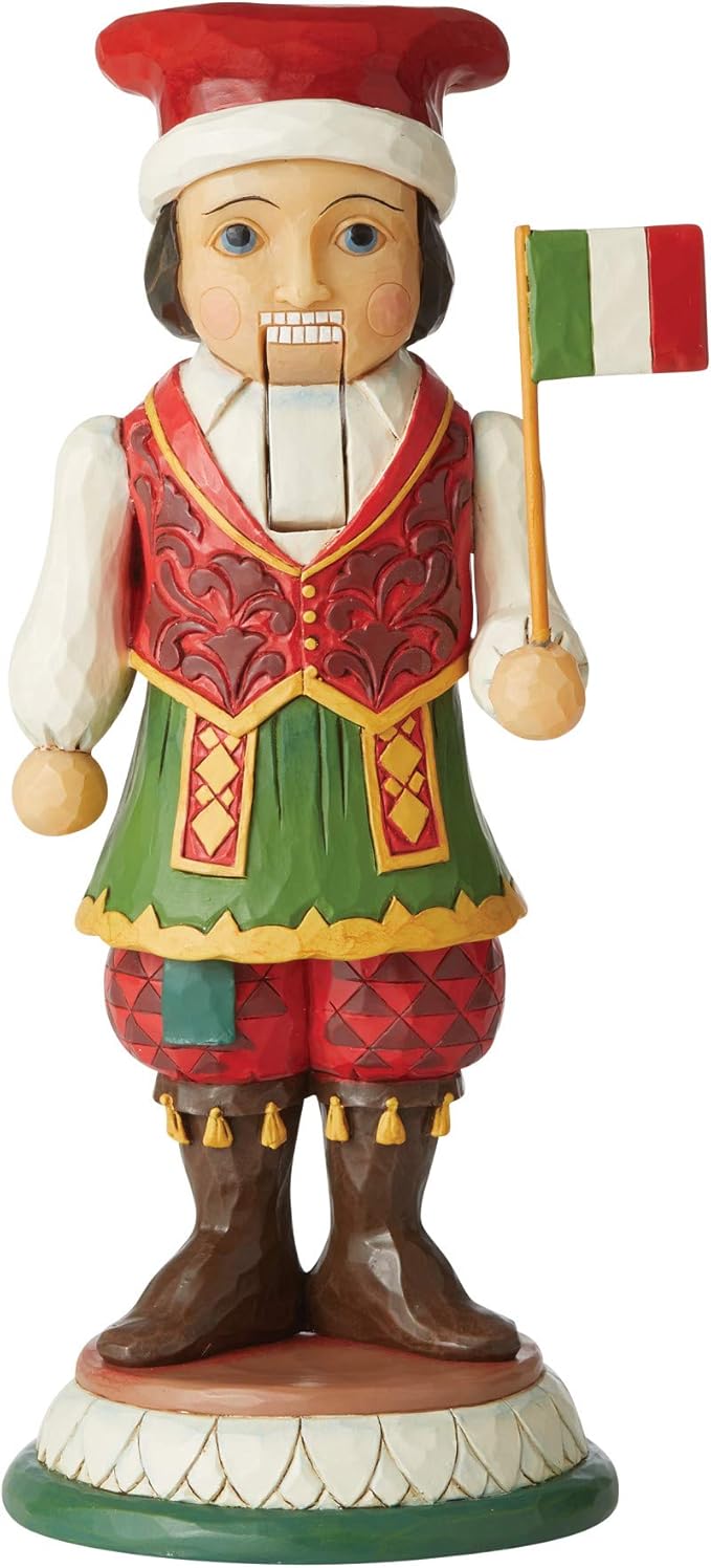 Heartwood Creek Snowman Nutcracker Red and Pink Figurine By Jim Shore main image 0