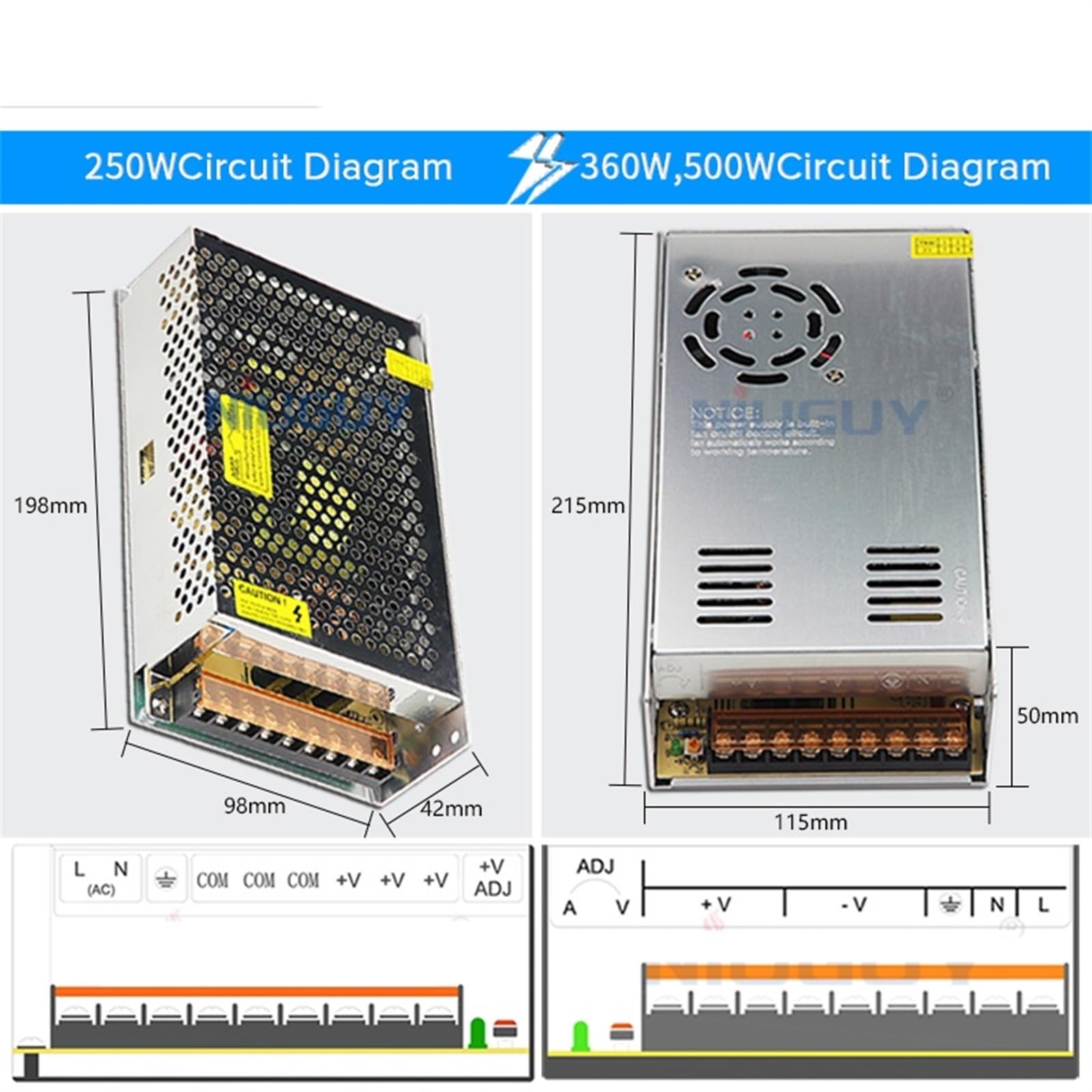 Alimentatore switching DC 12V 24V 2A 3A 4A 5A 8A 10A 15A 20A 25A 30A 40A Adapte AC-LED Driver Converter(24v-60w)