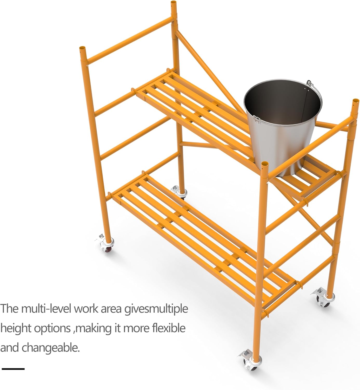 Rolling Scaffold Platform with Locking Wheels, 800 LBS Capacity Heavy Duty Baker Style Scaffolding for Construction, Building Renovation, Roofing, Painting