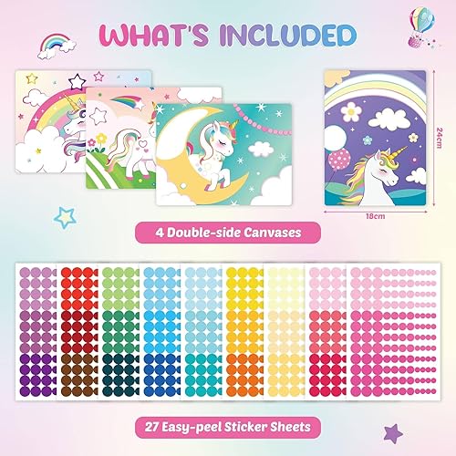 Miniatura 2 de WERNNSAI Calcomanías de puntos para niños de 4 a 8 años, kit de actividades artísticas de 8 temática de dinosaurios sin ensuciar, kits de pintura