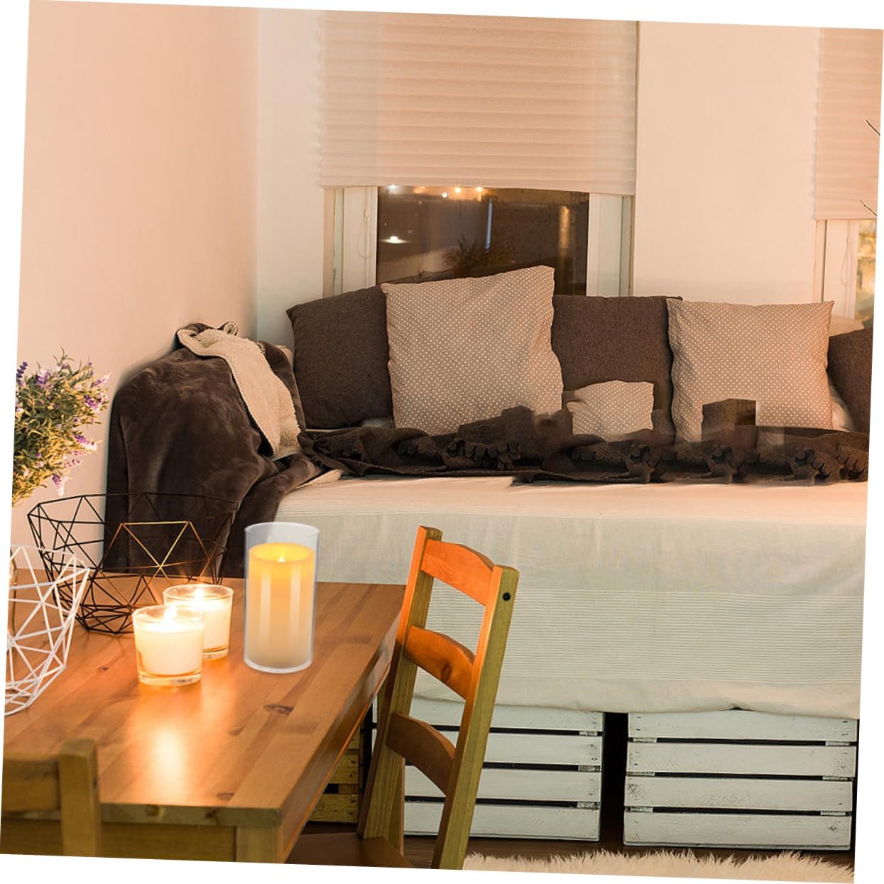 PRETYZOOM 4pcs Transparent Glass Candle Covers Glass Chimney Tubes for Pillar and Tapered Candles for Home Restaurant Cafe and Romantic Dining Settings