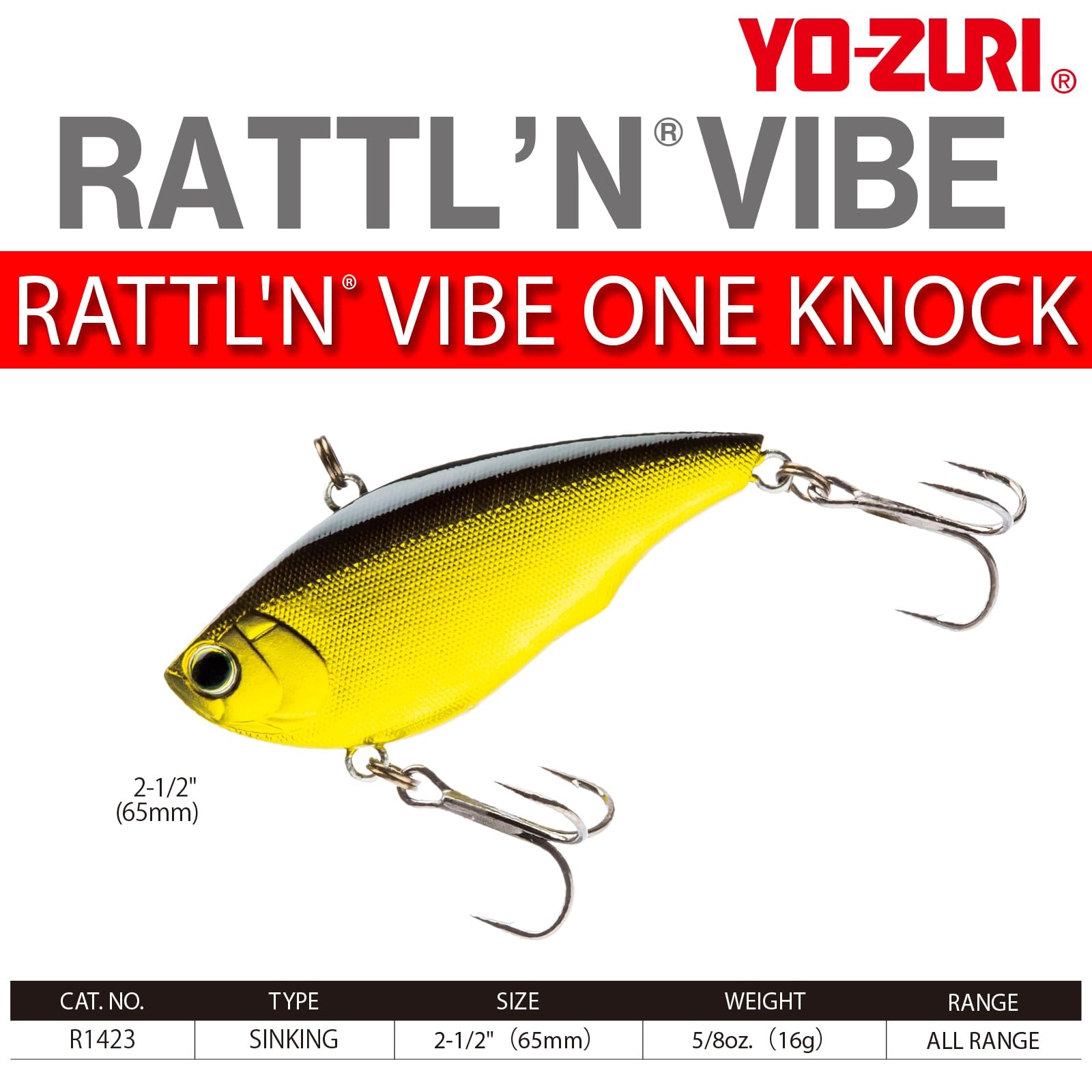 Yo-Zuri RATTL'N VIBE ONE KNOCK, affondante, 65 mm, gamberi arancioni bruciati