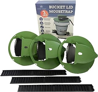 3 Pack Humane Mouse Trap | Mouse Trap Bucket for 5 Gallon Bucket | Humane Mouse Traps Indoor for Home | Live Mouse Trap Bucket Flip Lid Auto Resets and Holds Multiple Mice | Green Color Attracts Mice
