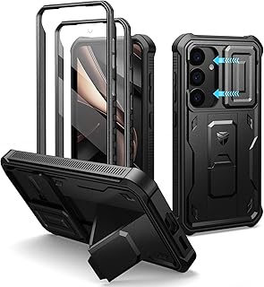 Dexnor for Samsung Galaxy S25 Case with Built-in Slide Camera Cover & Screen Protector & Kickstand, Heavy-Duty Shockproof ... Price In India