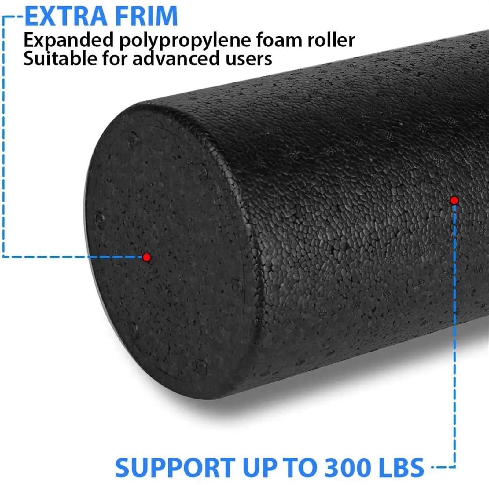foam roller Schaumstoffrolle, Massage-Yoga-Säule, EPP, extra fest, hohe Dichte, for Muskelregeneration, Flexibilität und Übungen, Schwarz für Intensive Massage und Muskelentspannung(90 x 15CM)