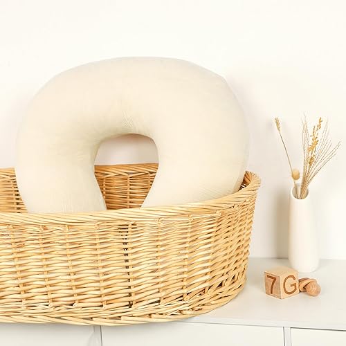 Miniatura 7 de Hooyax Fundas de almohada de lactancia de muselina solamente, fundas de lactancia suaves y transpirables para almohadas de lactancia, adorable funda