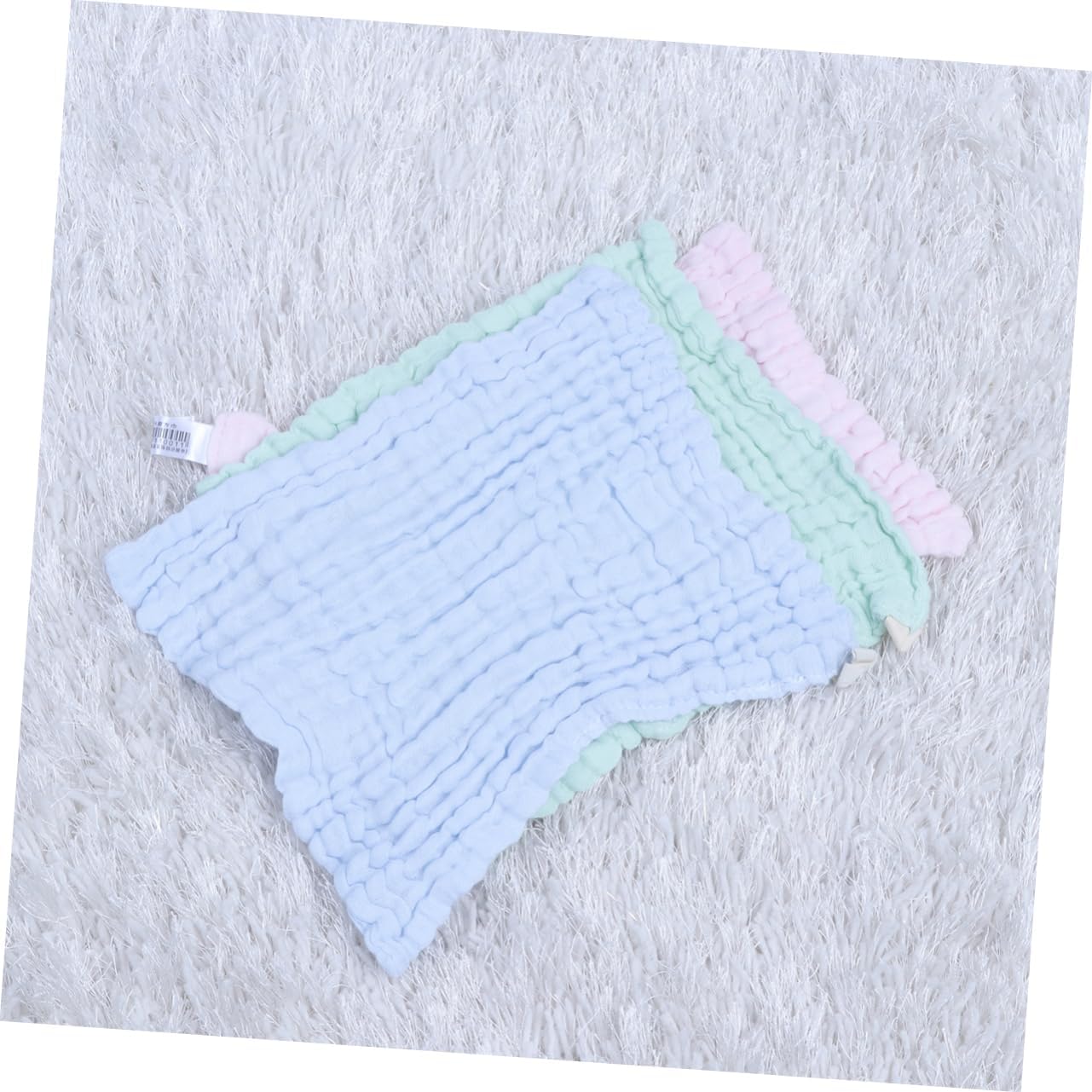 Yardwe 5Pcs Solid Face Towels Soft Square Bibs for Random Color Saliva Towels for Teething and Drooling