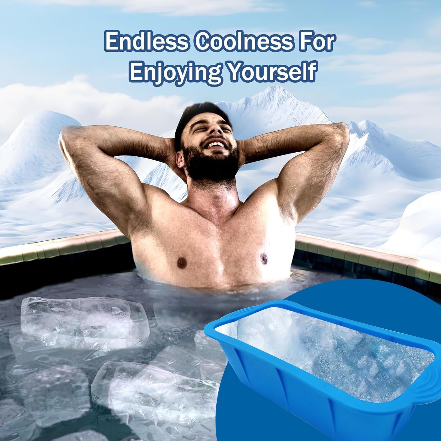 Extra Large Ice Cube Molds 4Pack 12LB Ice Cube Molds for Ice Bath, Reusable Ice Cube Trays for Freezer, Giant Ice Cube Molds for Home Ice Baths