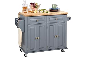 A Culinary Haven on Wheels: Finnhomy Portable Rolling Kitchen Island