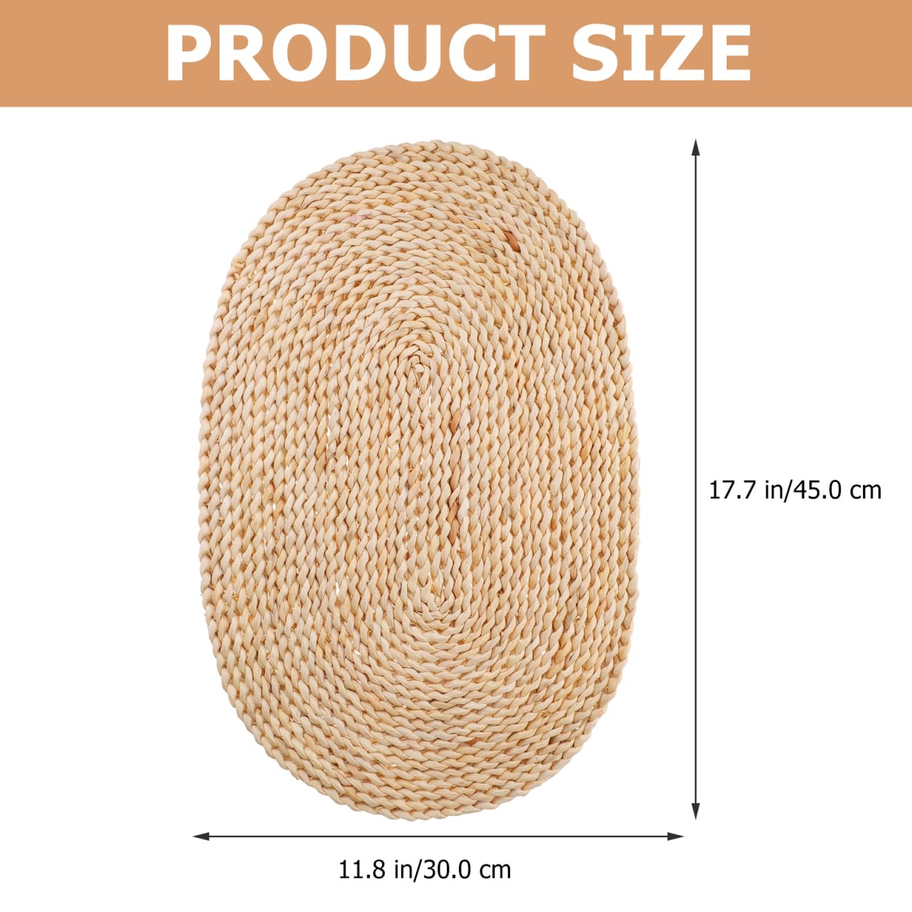 Cabilock Set de Table Oval en Paille de Maïs Tressée Naturelle 30x45 Cm Antidérapant Résistant la Chaleur pour Table à Manger Usage Quotidien Décor Rustique