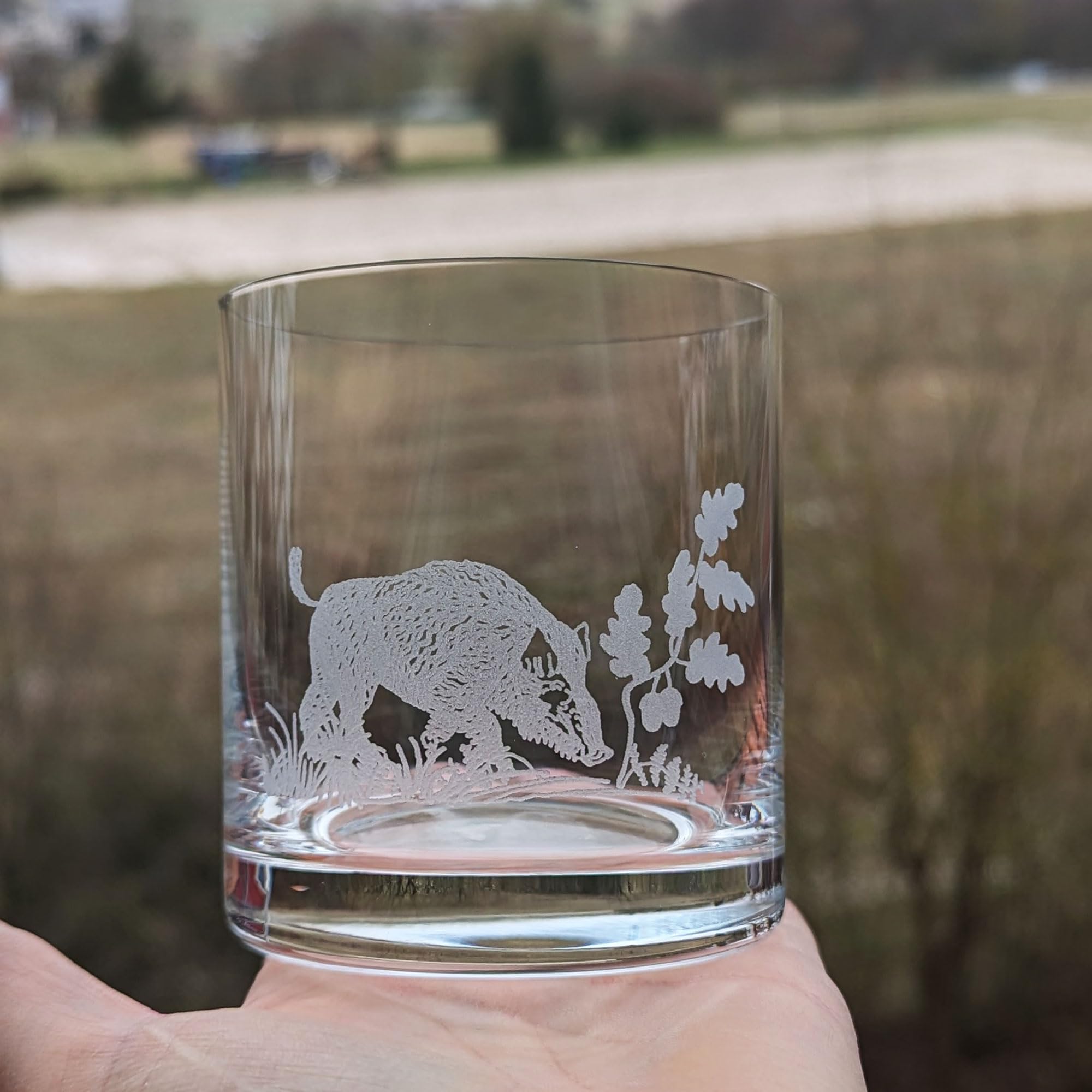 Lot de 6 verres à whisky avec gravure différents motifs de chasse | Cerf, chevreuil, sanglier, canard, faisan