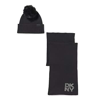 DKNY Women's Accessories Box Set (hat, scarf),Black,0S at
