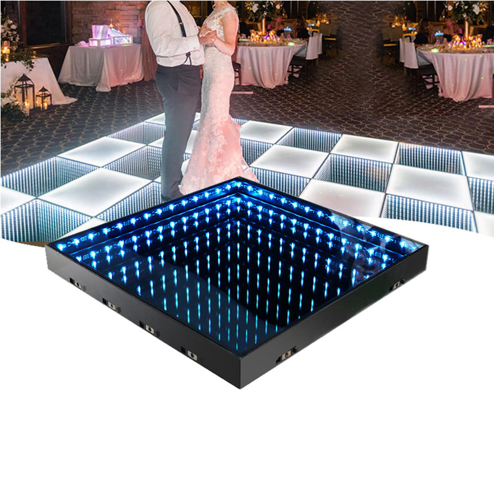 Pista De Baile Led Profesional Con Efecto Infinito 3d, Loseta De 50 Cm Para Decoración De Fiesta Navideña, Idea De Regalo De Equipo Para Dj Con Superficie De Vidrio Templado Wired Connection Type