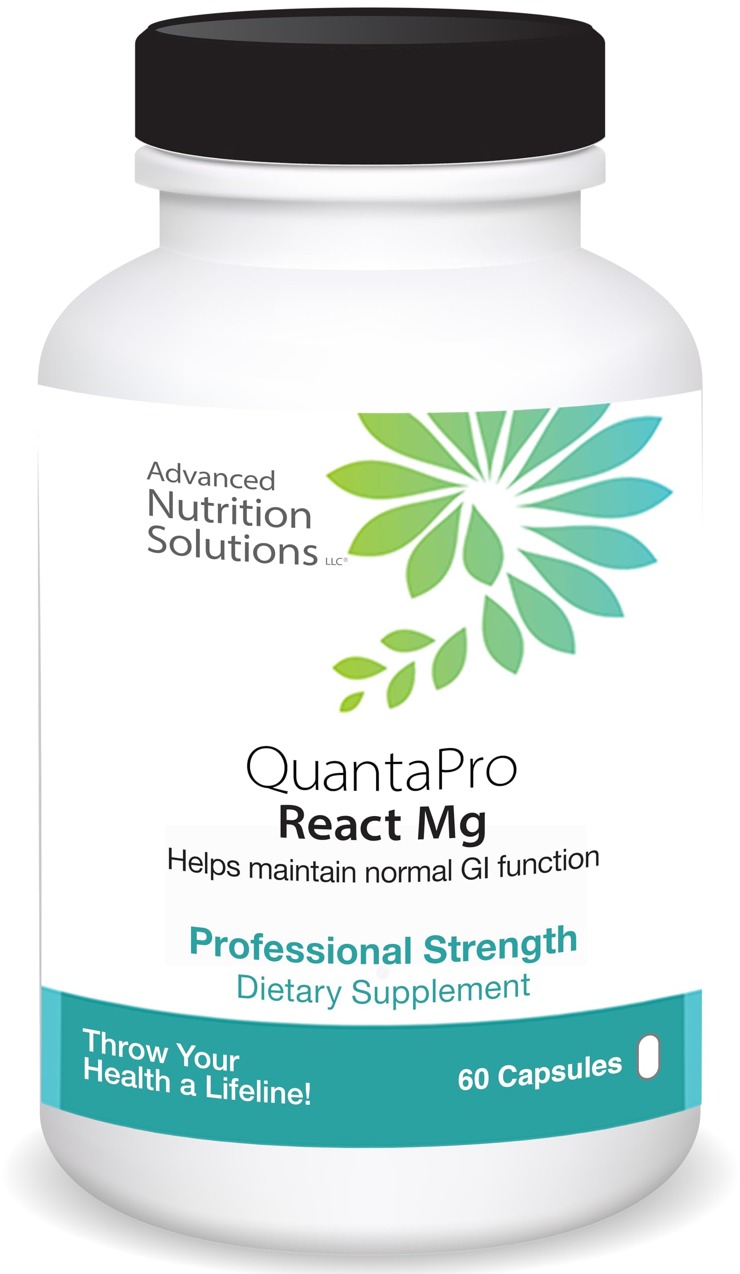 Advanced Nutrition Solutions Q Restore React Mg - 3 chelated bioavailable Forms of Magnesium. Water Balance, GI, Thyroid 60 caps