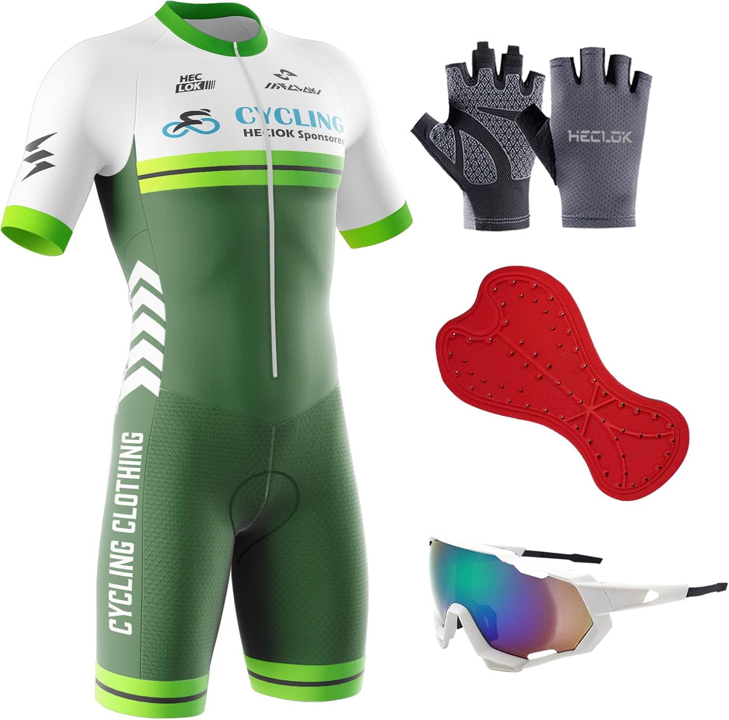 Hotlion Men's Racing Pro Cycling Skinsuit - One Piece Bike Jersey And Shorts S-3XL