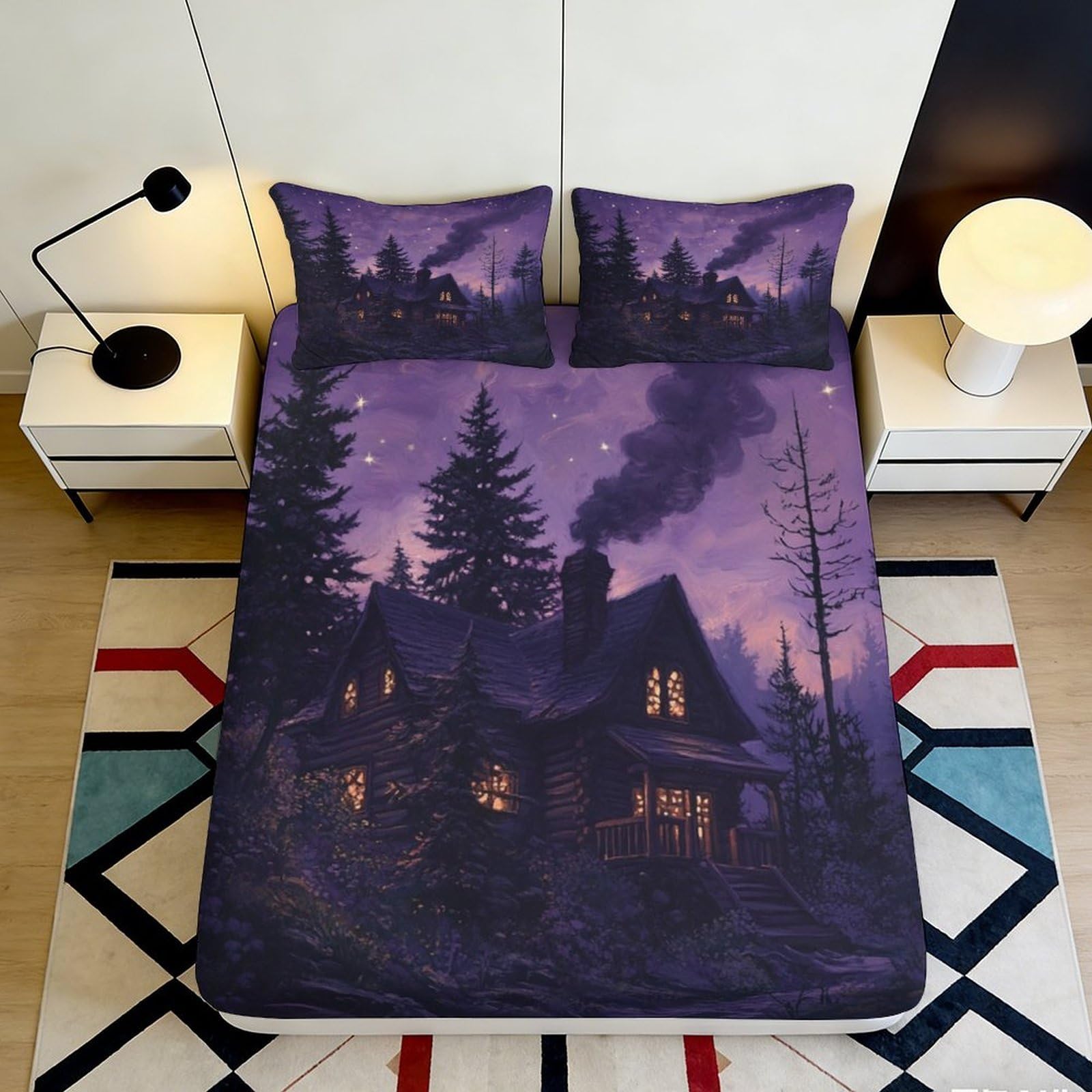 3D Printed Dreamcatcher Fitted Sheet Microfiber Deep Pocket Non-Slip Bedroom Bedding Feather Mattress Fitted Cover Washable 140x200x25cm