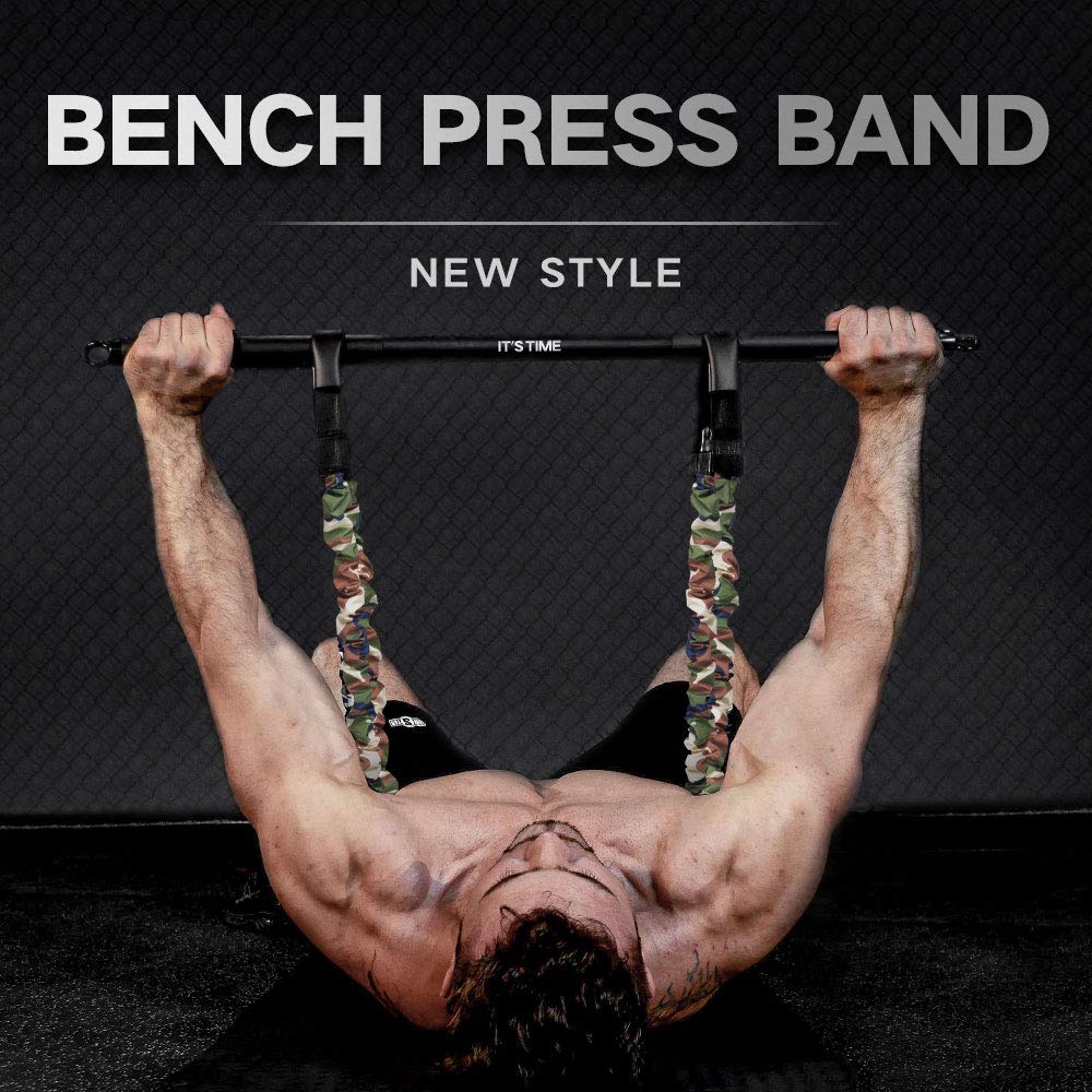 INNSTAR Adjustable Bench Press Band with Bar, Upgraded Push Up Resistance Bands, Portable Chest Builder Workout Equipment, Arm Expander for Home Workout,Gym,Fitness & Travel