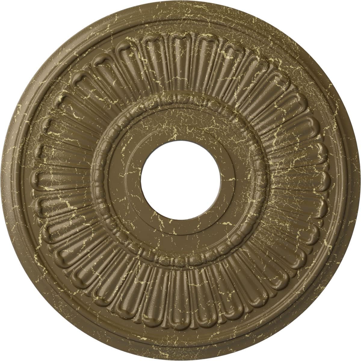 Ekena Millwork CM16MLMMC 16" x 3-5/8" x 3/4" Melonie Ceiling Medallion, Mississippi Mud Crackle