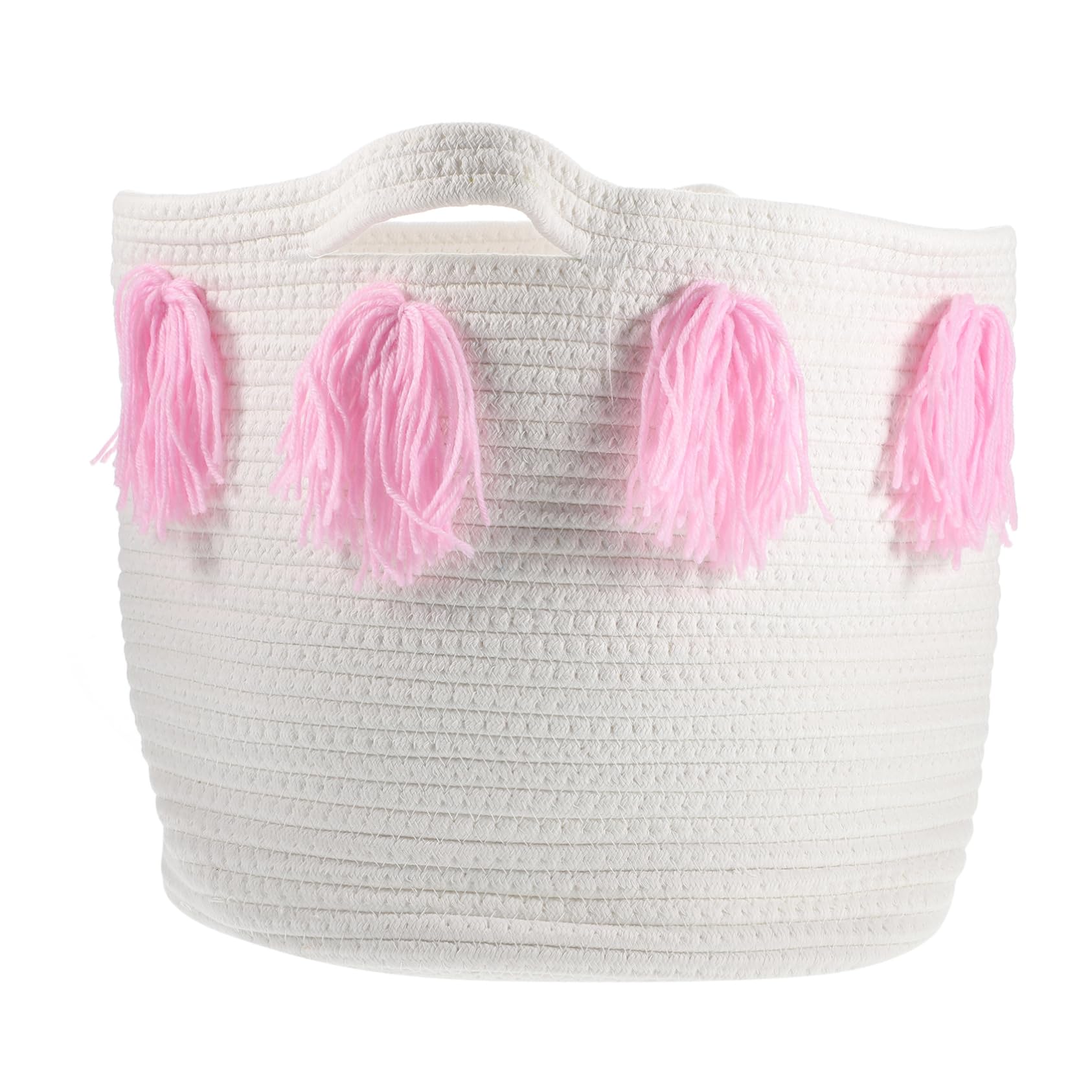 Panier de rangement tressé coton bohème petit organiseur de bureau beige