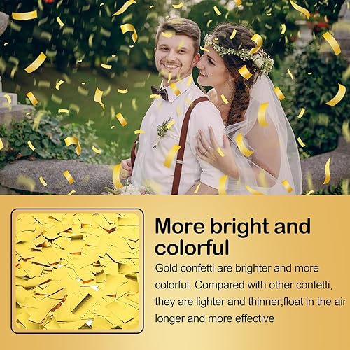 Miniatura 5 de Paquete de 6 cañones de confeti dorado, cartuchos de confeti, lanzadores de poppers de fiesta de 12 pulgadas para cumpleaños, celebración de