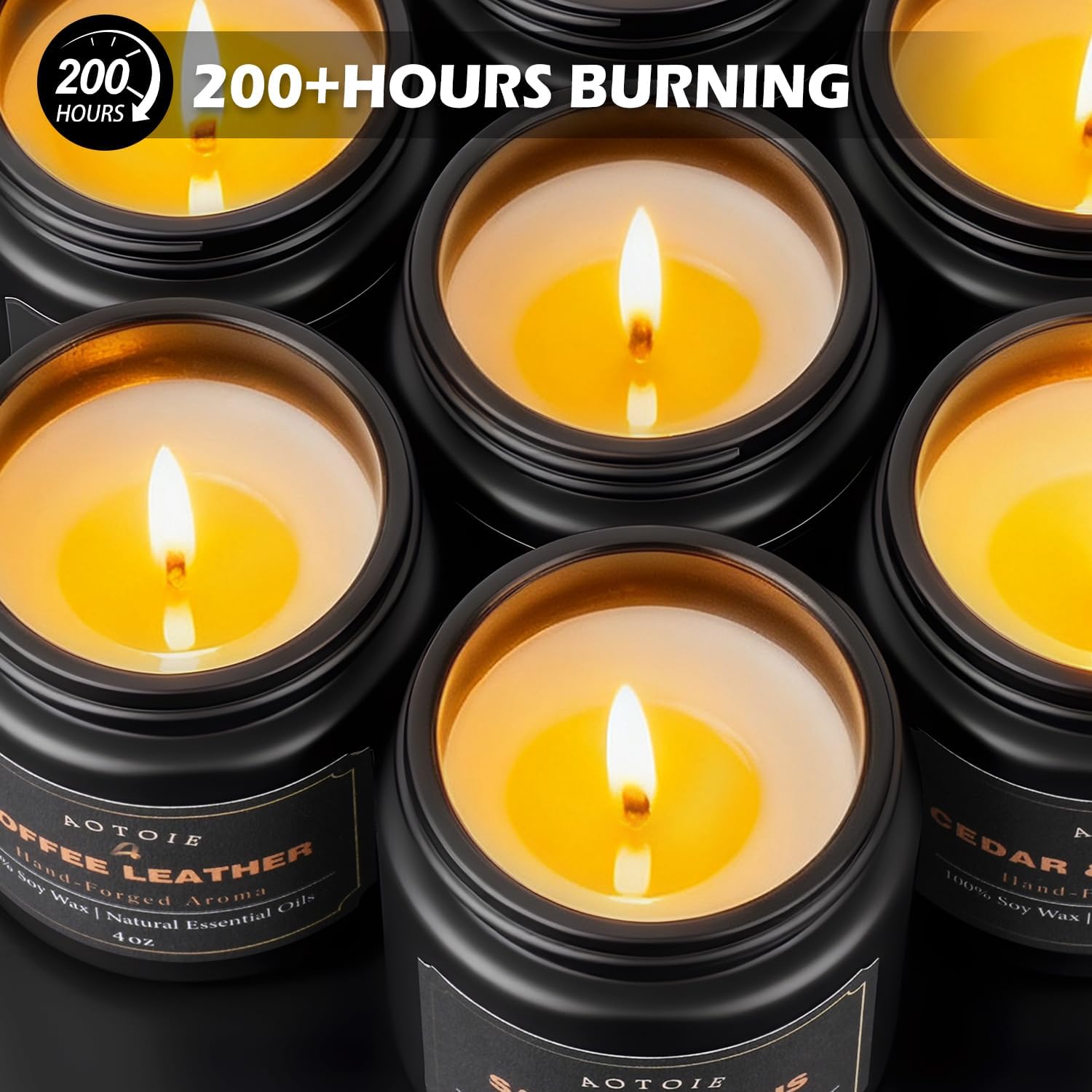 Mens Scented Candle Gift Set, 9 Pack Candles for Men, 36 oz Soy Candle, 200+ Hours Burn Time, Aromatherapy Gifts for Dad, Boyfriend, Husband for Christmas, Valentines Day, Father’s Day, Birthday - Image 4