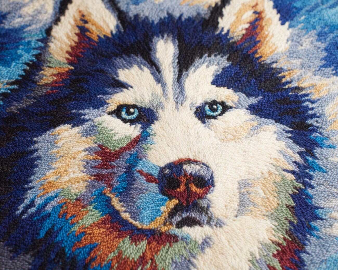 AMBATTERY Large Rug Making Kit Cartoon Sled Dog 60x90cm