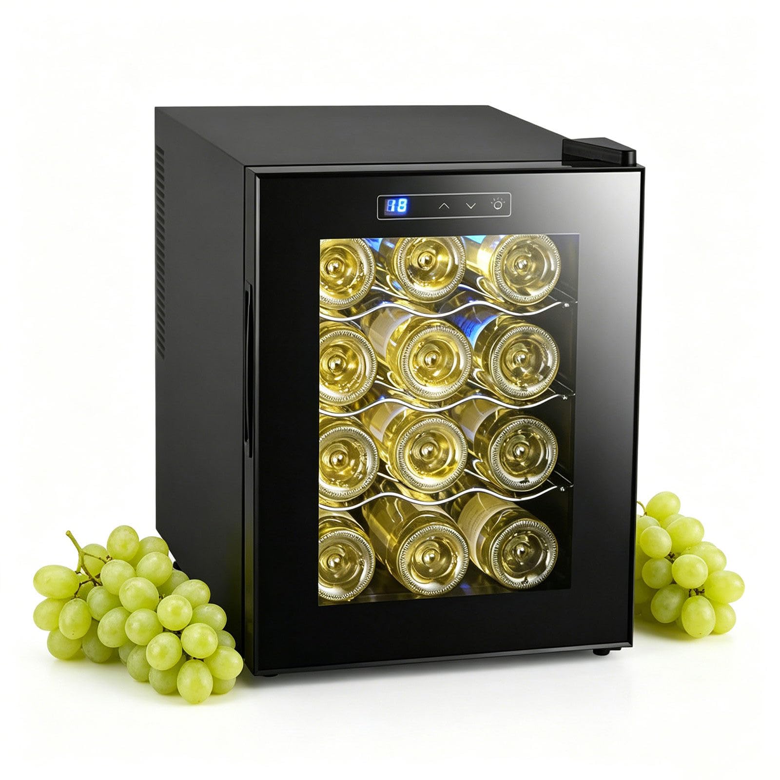 Cantinetta Ultra silenziosa e a Bassa Vibrazione, Porta vetrata Isolante autoportante, Regolazione precisa Temperatura, compatta per casa, Bar, Cucina e Ufficio all-MetalEdition