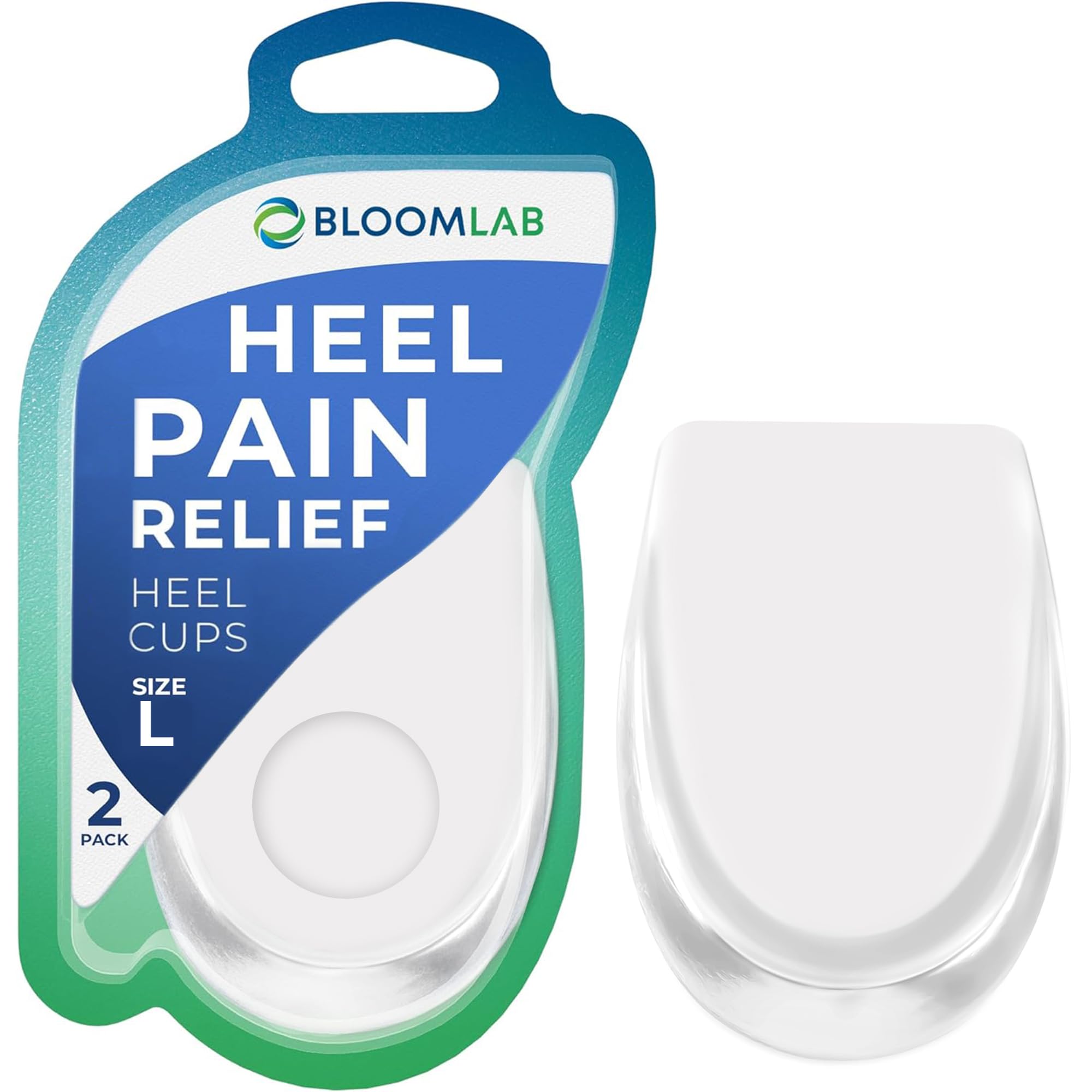 Gel Heel Pads, 2 Pack, for Achilles Tendonitis, Shoe Wedge Inserts for Plantar Fasciitis, Bone Spur, Foot Pain Relief Support, Comfort Cushion Insoles