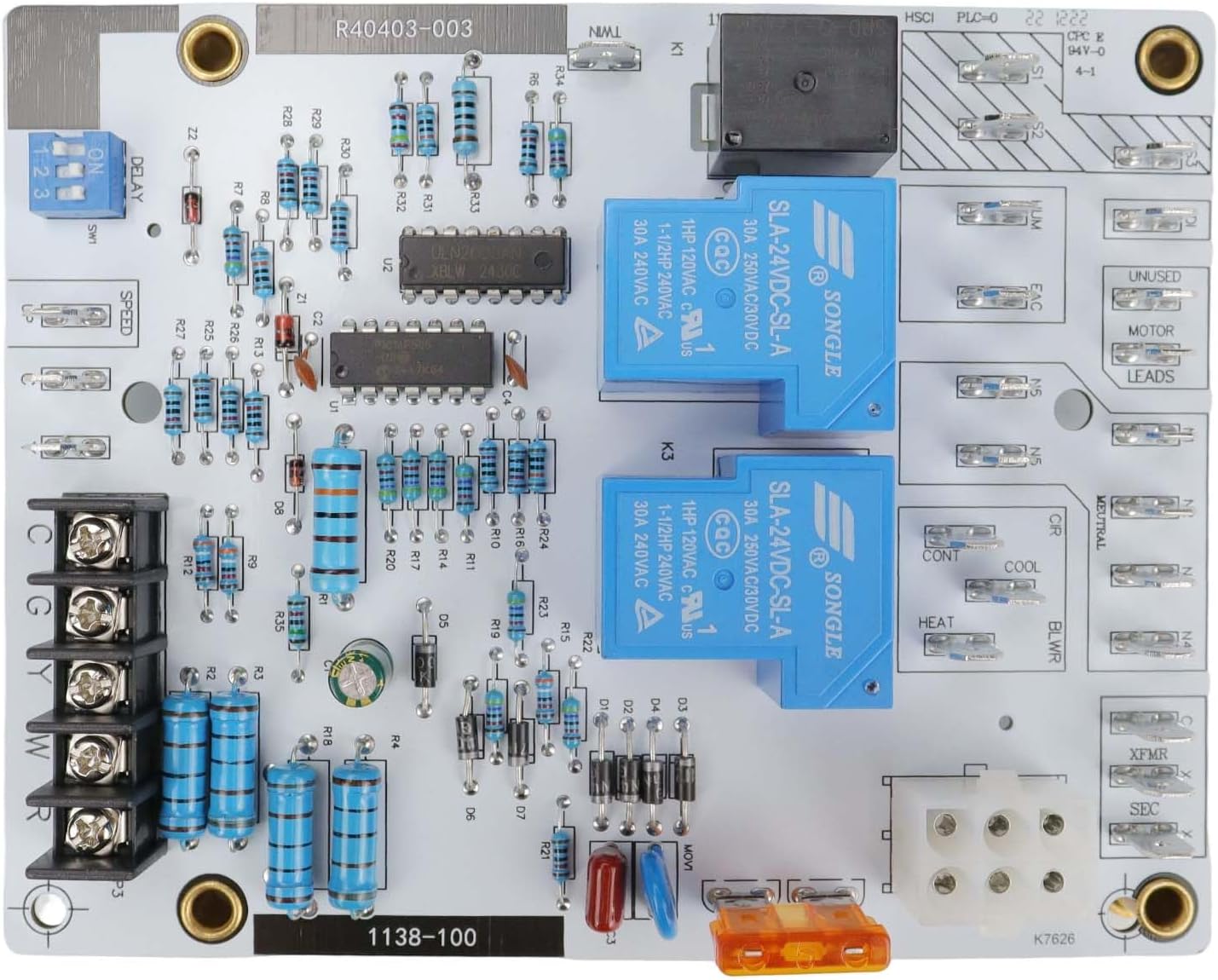 Furnace Blower Control Circuit Board Compatible with Allied, for Armstrong, for Concord, for Ducane Models Replaces All R40403-003, 40403-001, 40403-002, 20054502, ST9120A, B or C Blower Controls