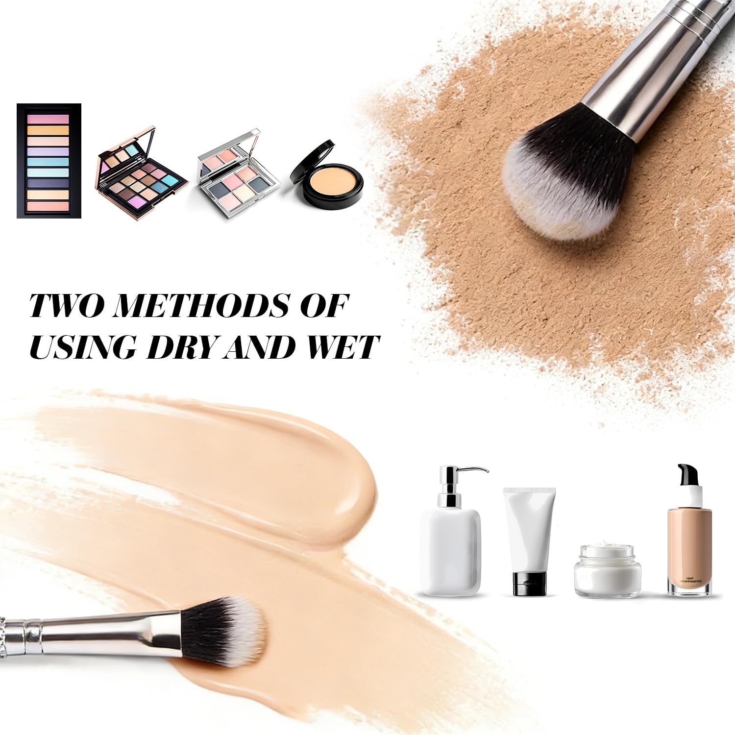 Lot de 14 pinceaux de maquillage professionnels ultra doux pour le visage, les cosmétiques, les anti-cernes, les ombres à paupières, avec support