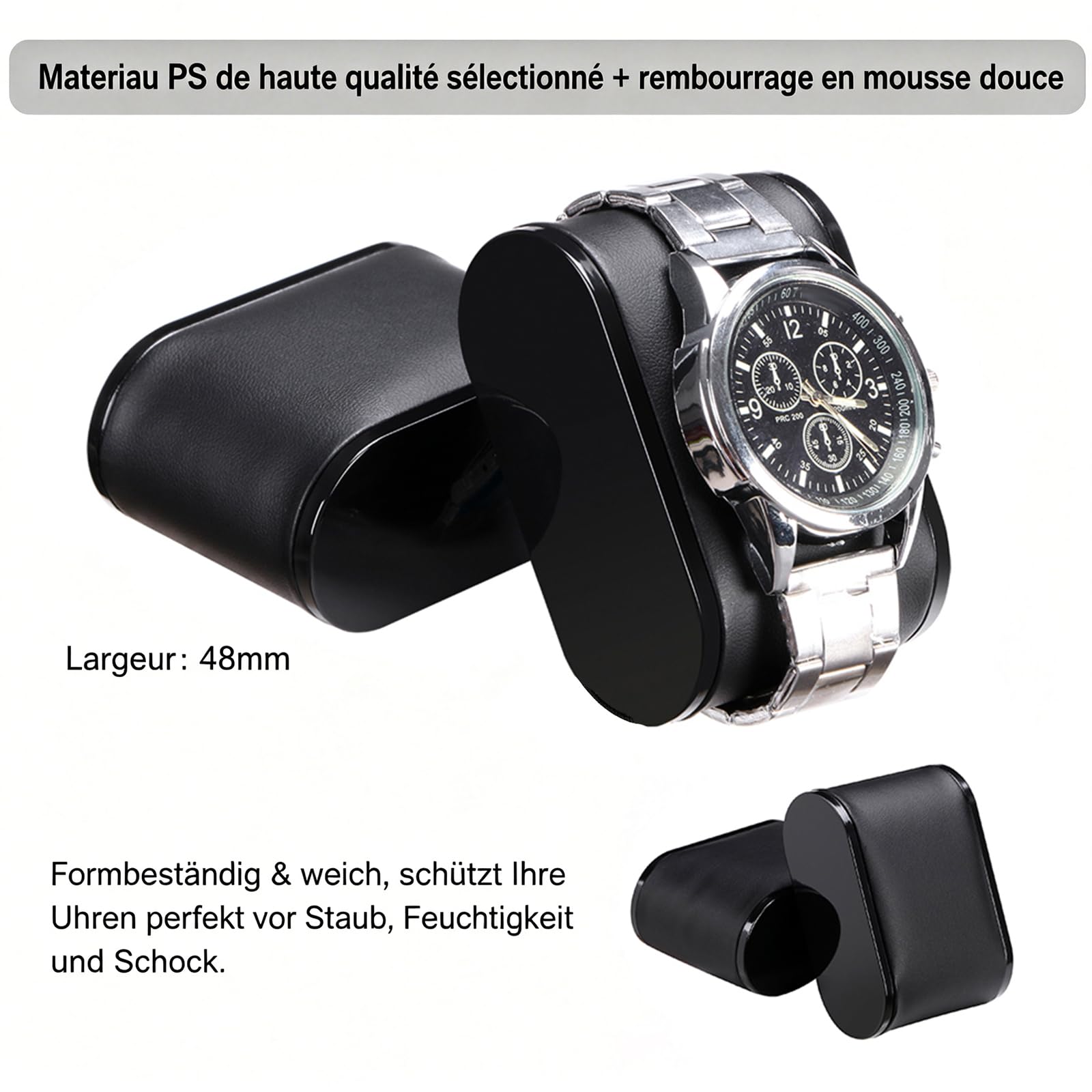 BEWISHOME Boîte à Montre avec Tiroir à Plateaux, Boite a Montre Homme Luxe, Rangement Montre pour Accessoires Masculins avec Dessus en Verre Véritable, Charnière en Métal, Boite Montre, Brun ESSH02Y | Boîtiers de montre à 2 couches pour homme, organisateu